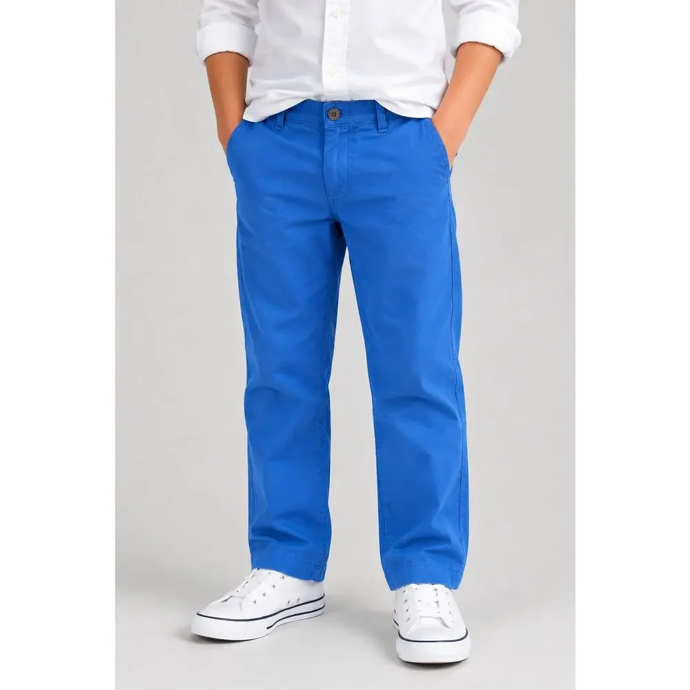 Polo Ralph Lauren Boys Sz 12 Chino Twill Pants Links Blue NWT New Cotton Stretch